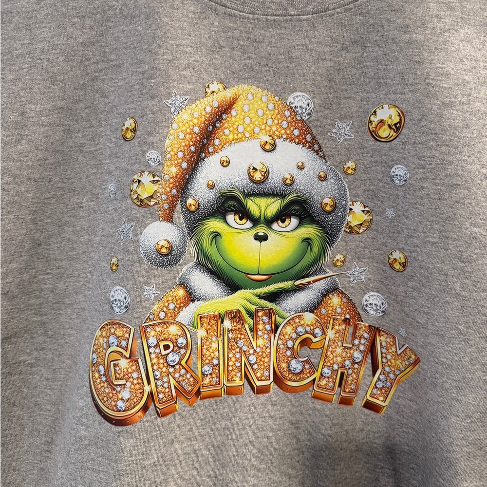 Grinchy Gold Graphic Sweatshirt Adult Size Large